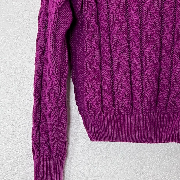 Forenza | Vintage magenta crew neck cable knit pullover sweater size med… - Picture 2 of 9